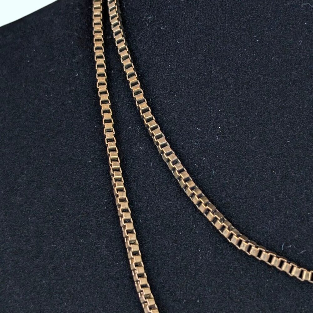 (2/$20) Bronze Tone Square Link Chain Necklace